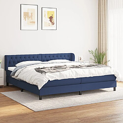 Vidaxl Vida XL Sommier À Lattes et Matelas - Bleu Sommier à lattes double - Matelas à ressorts ensachés - 200 x 200 cm - Tissu