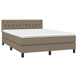 Avis VIDAXL Sommier à lattes avec matelas - Taupe 140x190 cm Tissu
