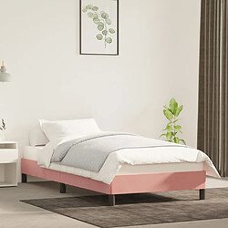 VidaXL Cadre De Lit - Rose Cadre de lit en velours - Pieds de soutien robustes - Matelas non inclus - 100 x 200 cm