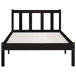 Acheter vidaXL Cadre de lit - Noir 75x190 cm Bois massif