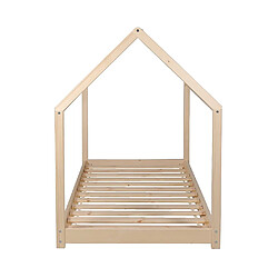 Acheter Le Quai Des Affaires Lit cabane PANDA 90x190 + 1 sommier + matelas IRIS / Naturel