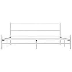 Avis vidaXL Cadre de lit sans matelas - Métal blanc
