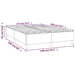 VIDAXL Cadre de lit 140x200 - Taupe pas cher