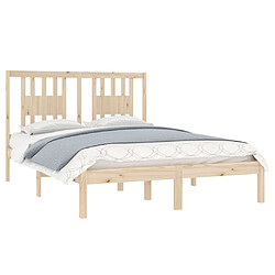 Avis VIDAXL Cadre de lit - Bois Massif 135x190 cm