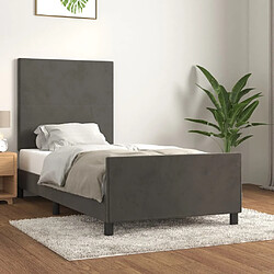 vidaXL Cadre de lit sans matelas Gris foncé - 90x200 cm