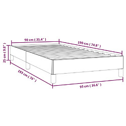 vidaXL Cadre de lit 90x190 cm - Noir pas cher