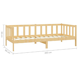 vidaXL Lit de repos 90x200 cm - Bois de pin pas cher
