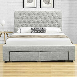 Avis Meubler Design - Lit Hyde 160x200 cm - Gris