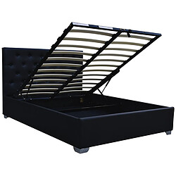 Acheter Habitat Et Jardin Lit double avec coffre Tino - 140 × 190 cm - Noir