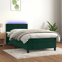 vidaXL Sommier à lattes avec LED - Vert foncé 90x190 cm