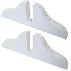 Mendler Pieds de paravent Blanc - Lot de 2