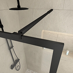 AURLANE Paroi de douche Noir - 80 cm