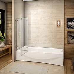 Pare-baignoire 100x140cm pivotant et pliable