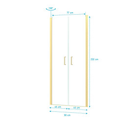 AURLANE Porte de douche pivotante 90 cm pas cher