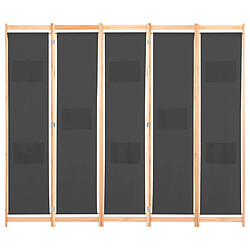 Helloshop26 Paravent Gris 5 Panneaux