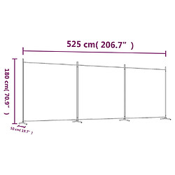 vidaXL Cloison 3 panneaux - Blanc pas cher
