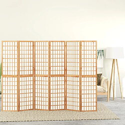VidaXL Cloison pliable 6 panneaux japonais