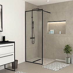 AURLANE Paroi de douche Noir - 80 cm
