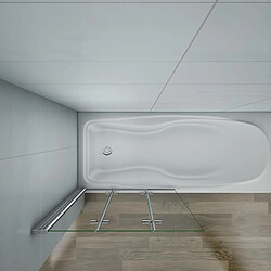 Avis Pare-baignoire 1300x1400x6mm à 3 volets pliants