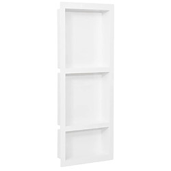 vidaXL Niche de douche avec 3 compartiments Blanc brillant 41x99x9 cm