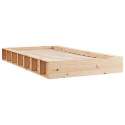 Avis vidaXL Cadre de lit sans matelas - Bois massif 90x190 cm