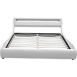 Acheter Habitat Et Jardin Lit LED Natacha - 160 x 200 cm - Blanc