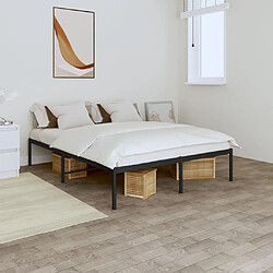 vidaXL Cadre de lit métal sans matelas noir 140x190 cm