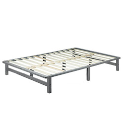 HOMESTYLE4U Lit palette - Gris 140x200 cm