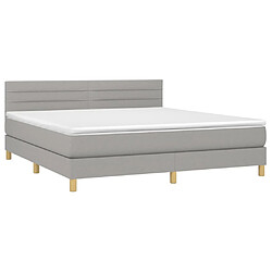 Avis vidaXL Sommier Tapissier Gris Clair 180x200 cm