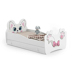 HT MEUBLES Lit Enfant - Chat Rose 160x80 cm