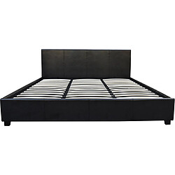 Habitat Et Jardin Lit double avec coffre Carla - 140 x 190 cm - Noir pas cher
