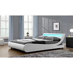 Habitat Et Jardin Lit LED Natacha - 160 x 200 cm - Blanc