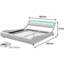 Avis Habitat Et Jardin Lit LED Natacha - 160 x 200 cm - Blanc