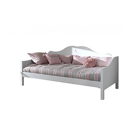 VIPACK Amori Lit capitaine - Blanc 90x200 cm Lit capitaine avec sommier - E1 MDF laqué, design romantique, sans matelas