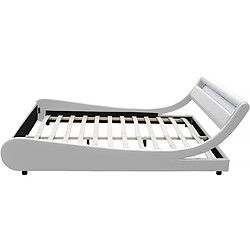 Habitat Et Jardin Lit LED Natacha - 160 x 200 cm - Blanc pas cher