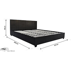 Acheter Habitat Et Jardin Lit double avec coffre Carla - 140 x 190 cm - Noir