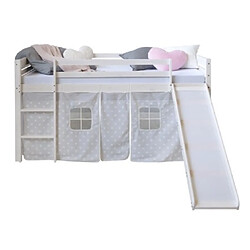 HOMESTYLE4U Lit mezzanine avec toboggan - 90x200 cm