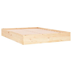 Avis vidaXL Cadre de lit - 135x190 cm - Bois massif