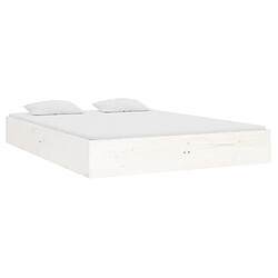 Avis vidaXL Cadre de lit sans matelas 135x190 cm - Blanc