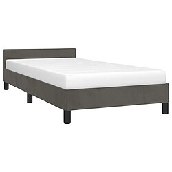 Avis vidaXL Cadre de lit 90x190 cm - Velours gris foncé