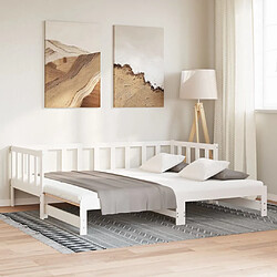 Acheter vidaXL Lit coulissant sans matelas blanc 2x(90x200) cm