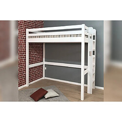 DECOPIN lit mezzanine 90x190 aménageable carlit - blanc uni