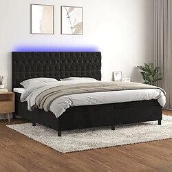 vidaXL Sommier à lattes de lit matelas et LED Noir 200x200 cm Velours 