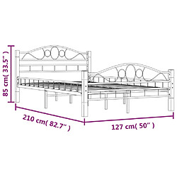 vidaXL Cadre de Lit Métal Noir pas cher