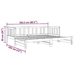 vidaXL Lit coulissant sans matelas blanc 2x(90x200) cm pas cher