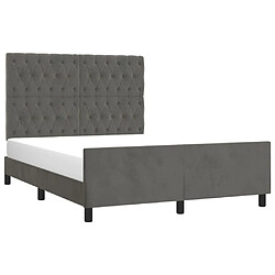 Avis VIDAXL Cadre de lit avec tête - Gris foncé 140x190 cm