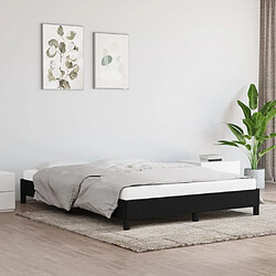 VIDAXL Cadre de lit sans matelas 140x190 cm - Tissu noir