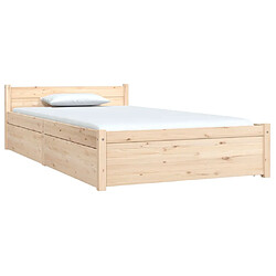 Avis vidaXL Cadre de lit avec tiroirs 90x190 cm bois de pin