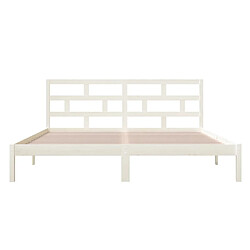 Acheter vidaXL Cadre de lit Blanc 135x190 cm Bois massif