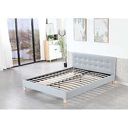 King of Dreams Lit avec Sommier Simili Gris - 90x190 cm